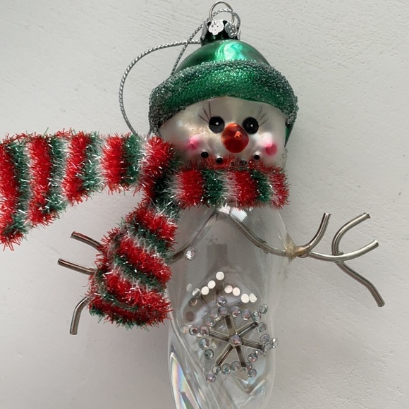 Mercury Clear Glass Snowman Icicle Christmas Ornament - Picture 4 of 15